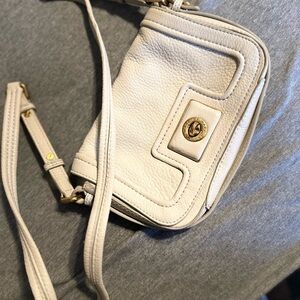 Crème colored gold accent Marc Jacobs crossbody